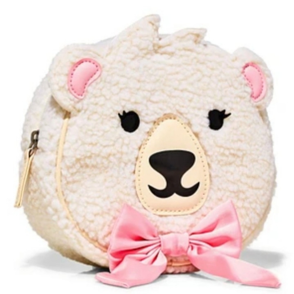 Polar Bear Plush Mini Backpack - White & Pink 6.5" B & BW BNWT 2024 RETIRED